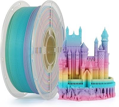 Kingroon Silk PLA Filament 1.75mm Rainbow 1kg Matte Silk Finish