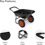 VonHaus Wheelbarrow 78L Heavy Duty Garden Cart with Two Pneumatic Tyres view 4