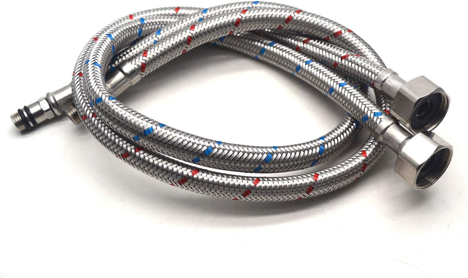 T Tulead 304 Stainless Steel Braided Hoses Male Hose Faucet Bathroom Faucet Hose Female Supply Line Flexible Connector Faucet Hose Replacement 24",2PCS