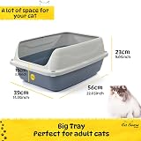 Cat Centre Big Open Litter Tray Grey 56 cm Non-Leak Detachable Rim view 3