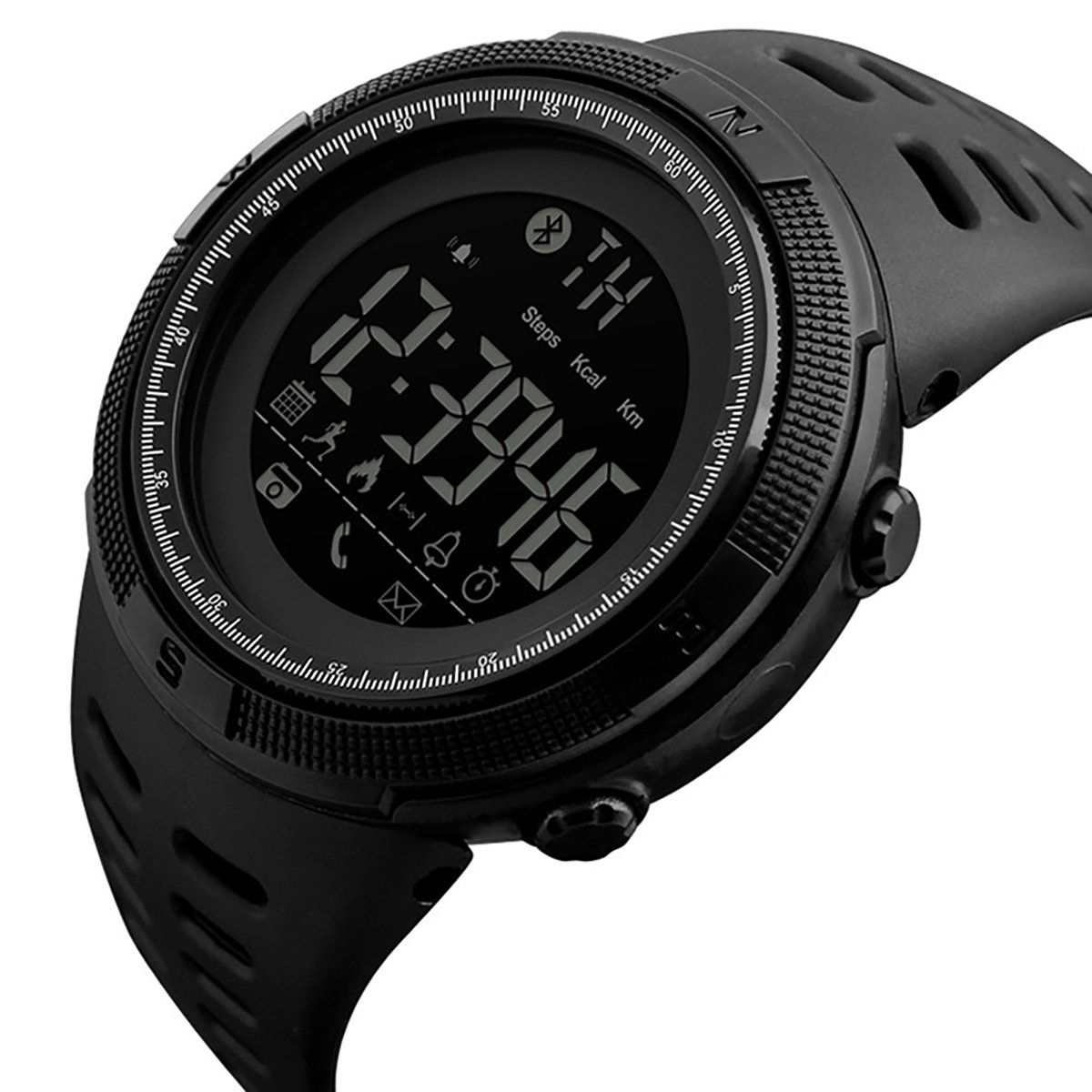 Longqi Watch Skmei - Reloj inteligente digital resistente al agua con función Bluetooth, calendario y actividad deportiva