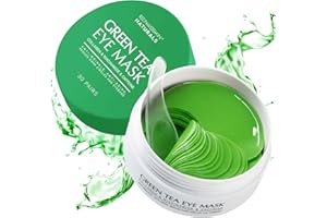 ENASKIN NATURALS Under Eye Patches Dark Circles Under Eye Masks for Puffiness - Green Tea Eye Gel Pads Retinol Collagen Hyaluronic Acid Moisturizing & Reducing Wrinkles 20 Pairs (Green Tea)
