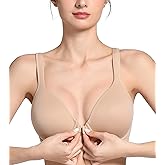 Lemorosy Front Closure Posture Bra Back Support Smoothing Underwire Comfortable Everyday Bras for Women