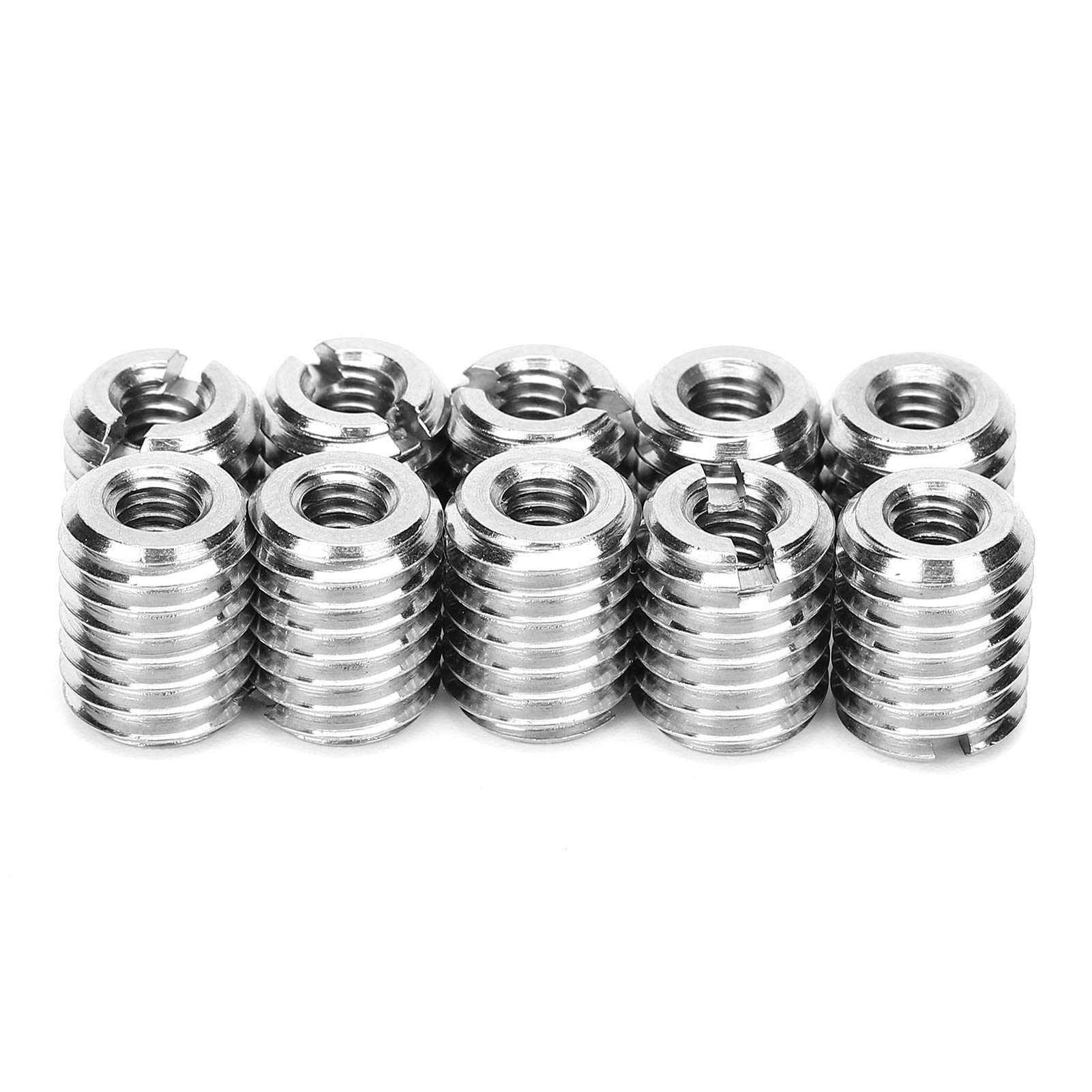 BORDSTRACT Self Tapping Thread Insert, 10Pcs Stainless Steel Thread Reducing Nut