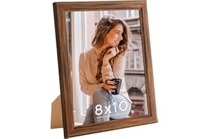 MOUDAMION 8x10 Wood Frames Set Brown, Natural Wooden 10x8in Picture Frames, Modern Golden 8 x 10inch Gallery Photo Pic Frame with HD Plexiglass, Horizontal Vertical Wall Mounting Tabletop Display 1Pcs