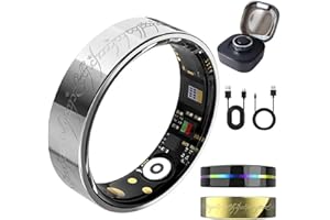 MUMUCREAM Ultra Smart Ring for Women Men,Health Fitness Tracker with Sleep/Blood Pressure/Oxygen Monitoring, Heart Rate & Activity Tracking,IP68 Waterproof, 5+Day Battery,No Subscription Fee 1-Silver 8 FRAY