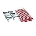Coghlan's Tablecloth Combo Pack – Durable Picnic Table Cover with Spring Steel Clamps, Waterproof and Windproof Design for Ou