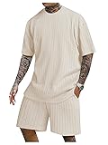 COZYEASE Men's 2 Piece Outfits Short Sleeve