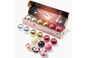 KIRI & SONS Hot Chocolate Boms Marshmallow Balls - Set of 6-3 Flavors of White, Fudge Brownie, Strawberry Chocolates Winter - Best Cocoa Balls Filled with Marshmallows - Ball Gift Set, Melting Delicious Gifts