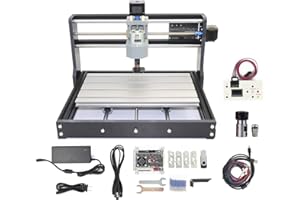 RATTMMOTOR 3018-PRO DIY CNC Router Kit+GRBL Offline Controller, 3 Axis Hobby CNC Router Machine, Plastic Acrylic PVC PCB Wood Mini Desktop Engraving Milling Carving Machine, Working Area 300x180x45mm