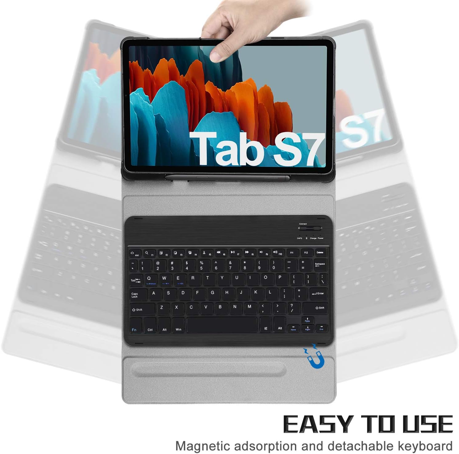 Mause Tastaturen Eingabegerate Pu Schutzhulle Hulle Mit Magnetisch Abnehmbarer Kabellose Tastatur Fur Samsung Galaxy Tab S7 Deutsches Qwertz Eltd Tastatur Hulle Fur Samsung Galaxy Tab S7 Rosegold Sm T870 875 11 Zoll