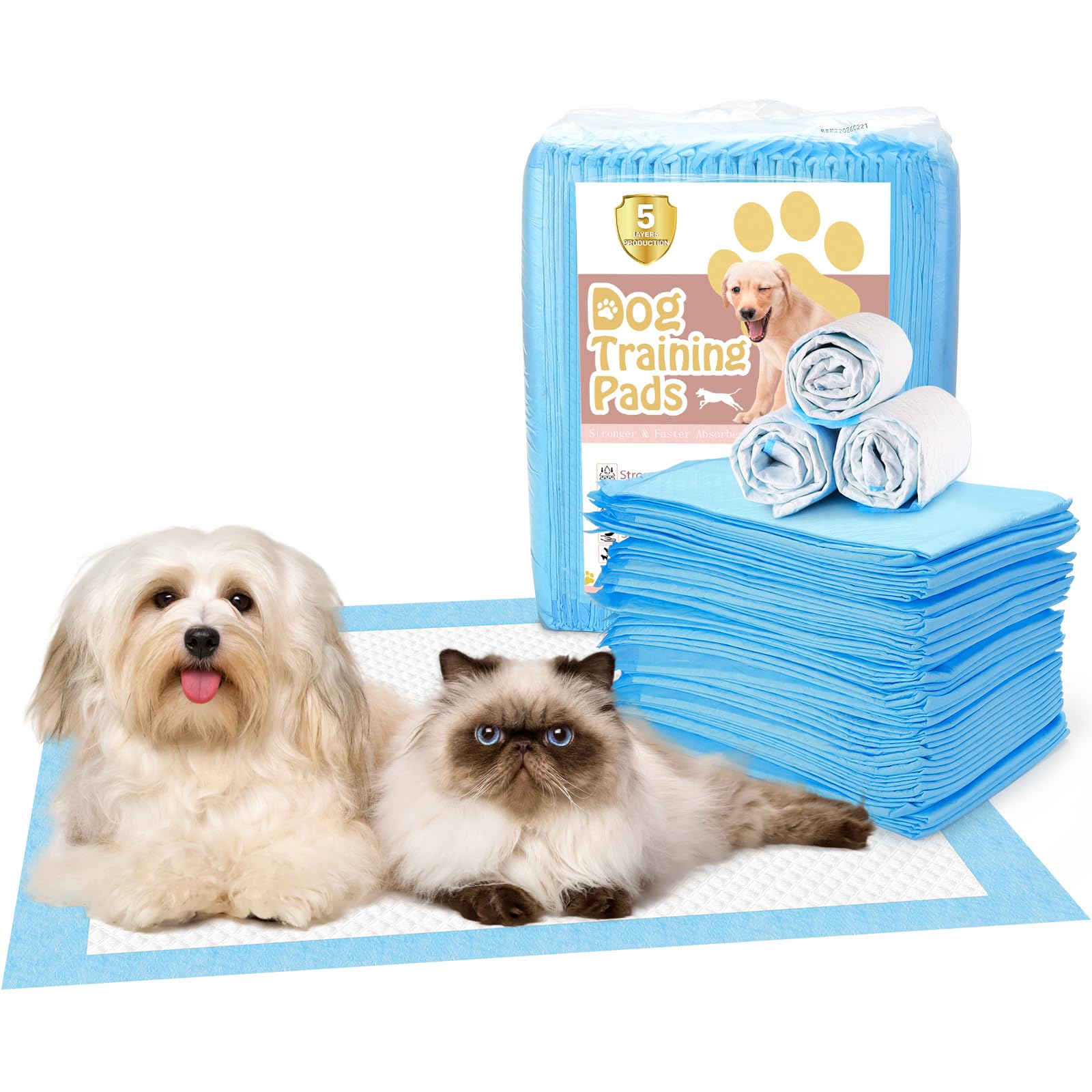 syid Puppy Pads 40 Pack, Puppy Training Pads, Super Absorbent Disposable Dog Pee Pads, Leak-Proof Pet Pads Incontinence Dog Pee Pad for Puppy Essentials Toilet, Training - 60 x 60cm