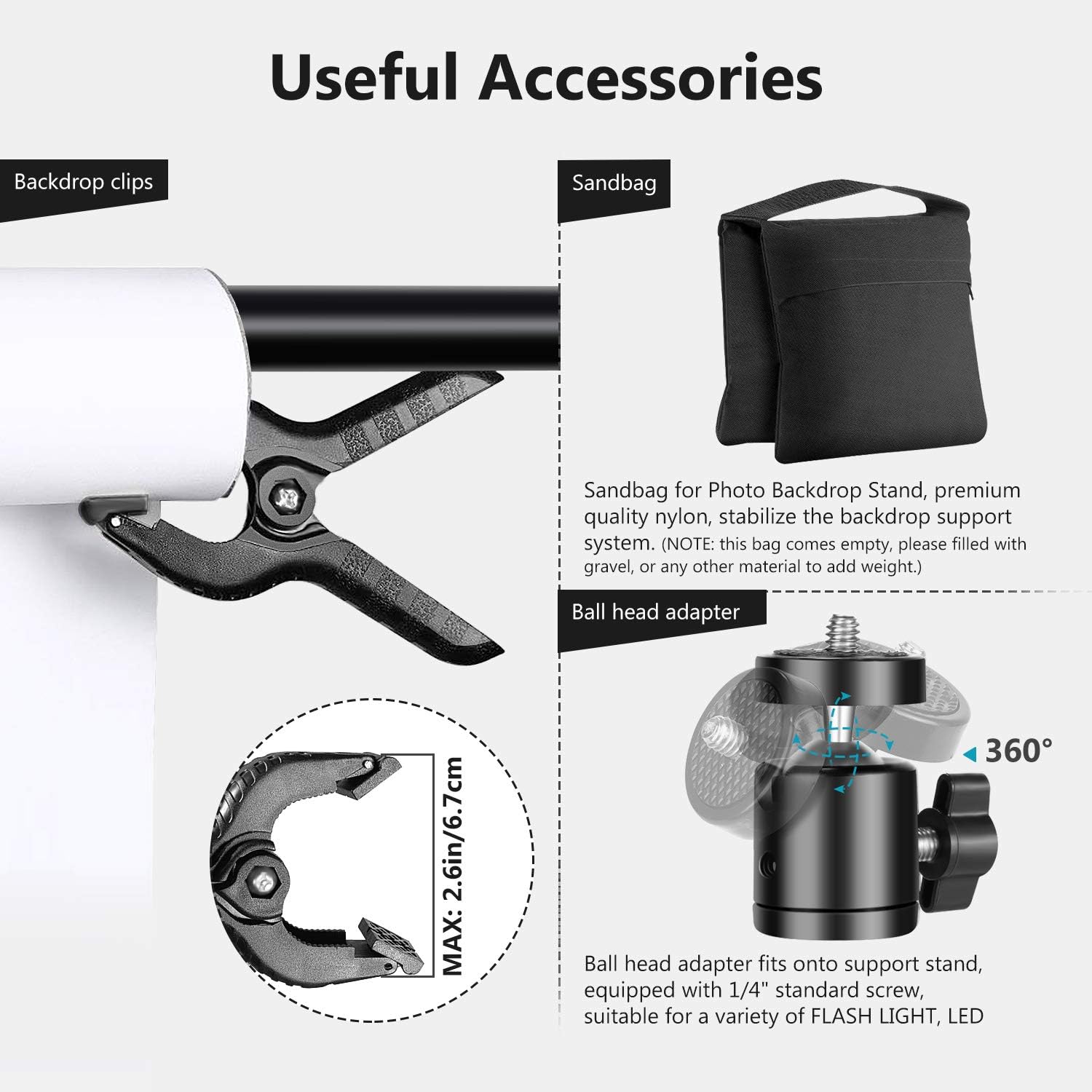 Electronics Neewer Backdrop Stand Photo Video Studio Muslin Background Stand Backdrop Support System Kit With Mini Ball Head Sandbag Heightxwidth Carry Bag For Photography Studio 7x10feet Backdrop Clamp Accessories Supplies