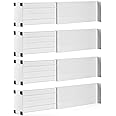 Dial Industries Adjustable Spring Loaded Drawer Dividers, Set of 4, White