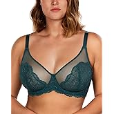 HSIA Bras for Women Lace Unlined Breast Minimizer Bra Full Coverage Bras with Underwire