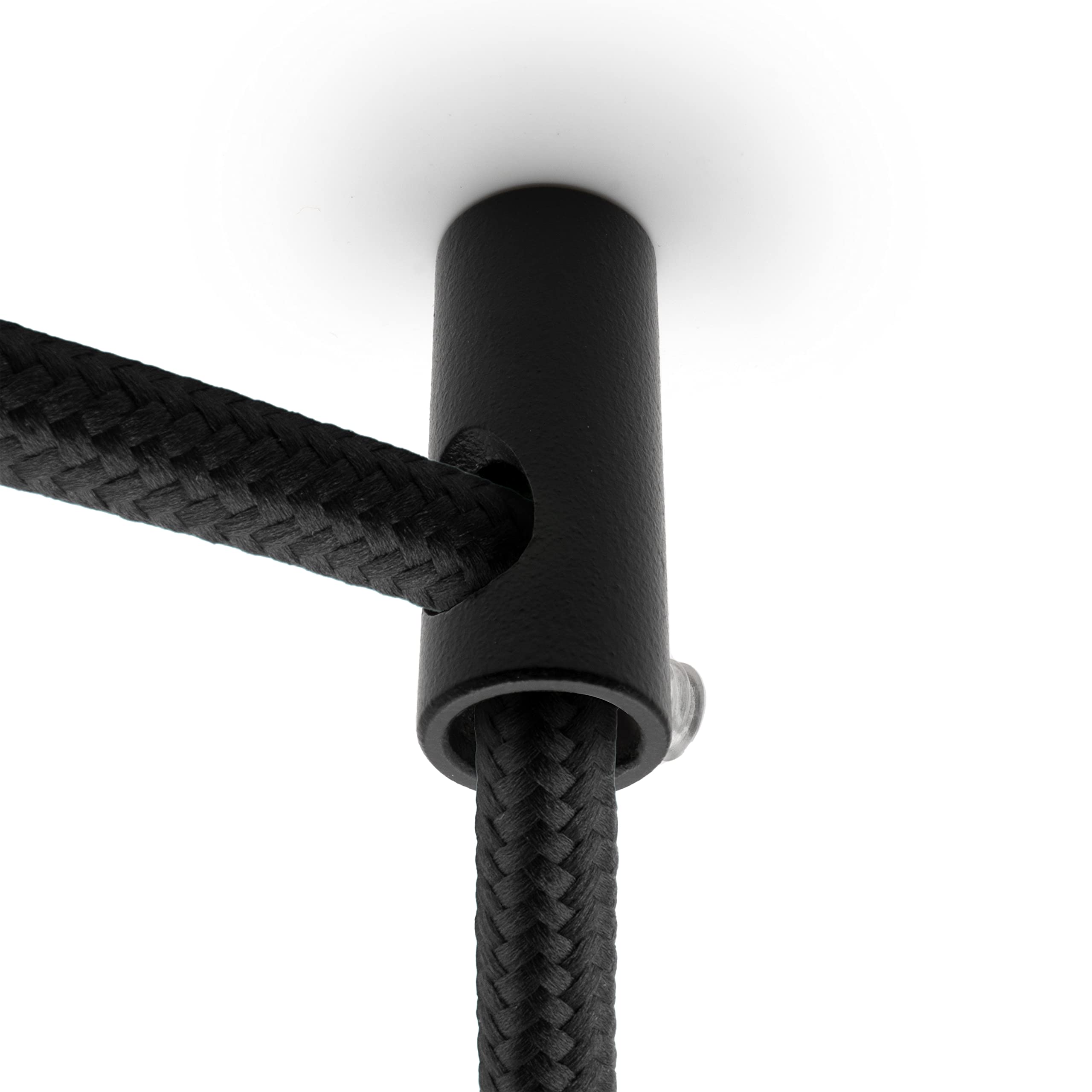Amarcords - 2 Aluminum cable gland vertical decentralizers and cable clamps with visible cable adjustment For vertical drop-down lamps and suspensions. Color BLACK
