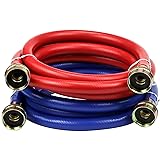 2 PACK Rubber Washing Machine Hoses 6FT Burst Proof