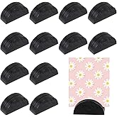 Jxiwfvl 12 PCS Wooden Table Number Stands, Semicircular Wedding Place Card Holders, Reusable Wood Table Name Holders for Wedding Restaurant Banquet Birthday Party Photo Menu Clips Office Tag (Black)