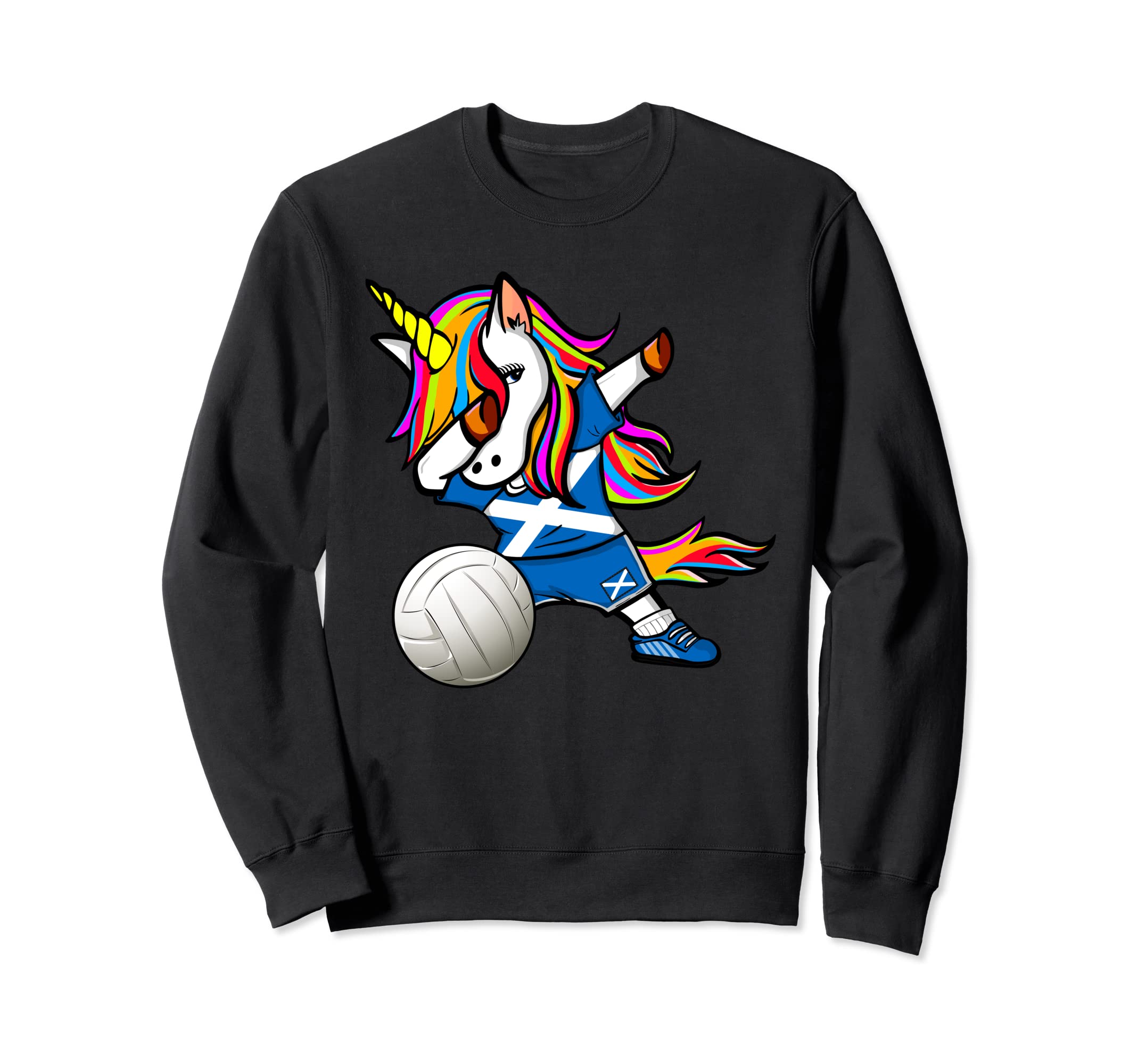 Dab Unicorn Scotland Volleyball Fans Jersey Scottish Flag Sweatshirt