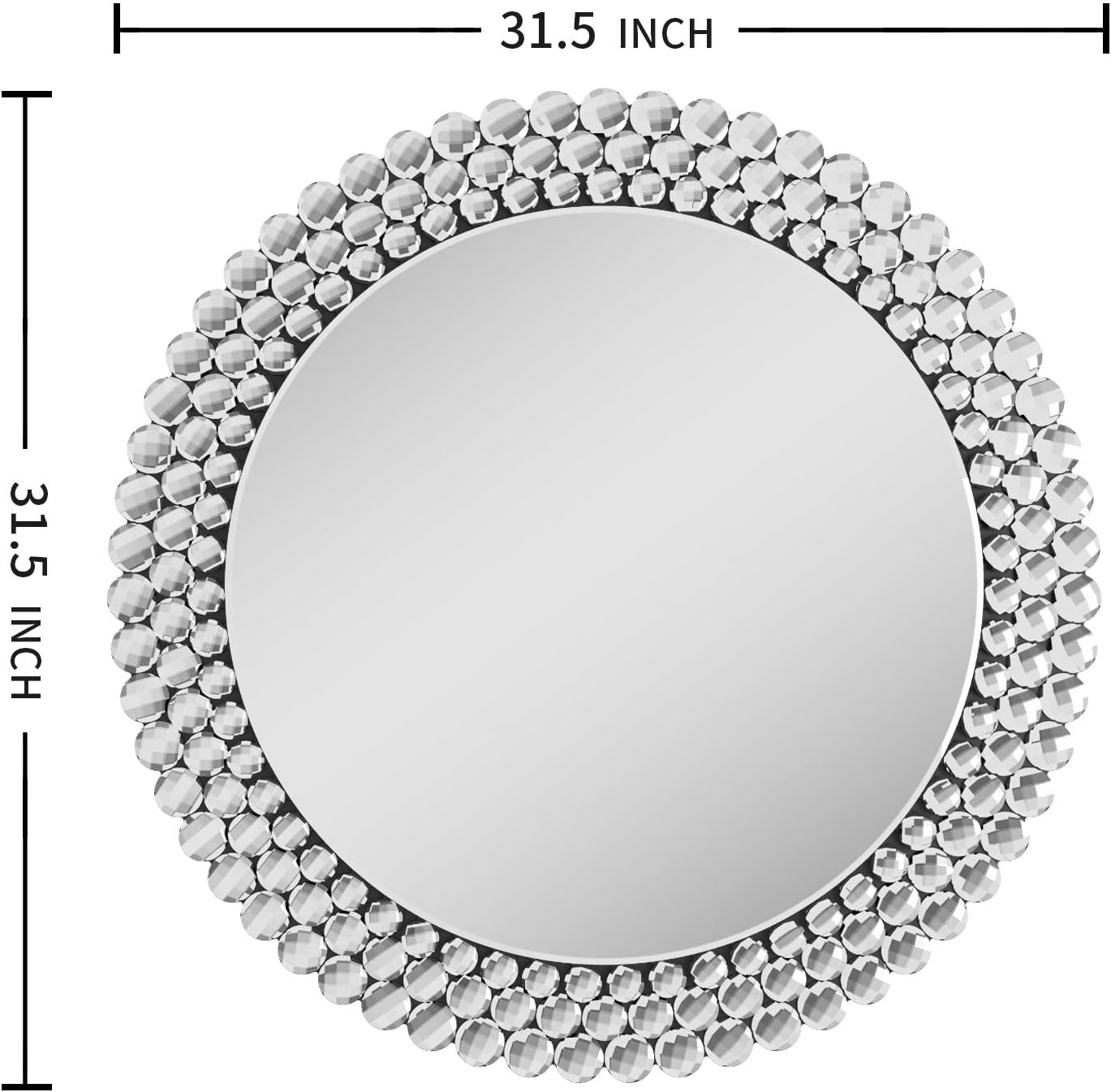 Luxury Round Wall Mirror Decorative - Circle Wall Mirror for Bedroom Livingroom: Furniture & Decor