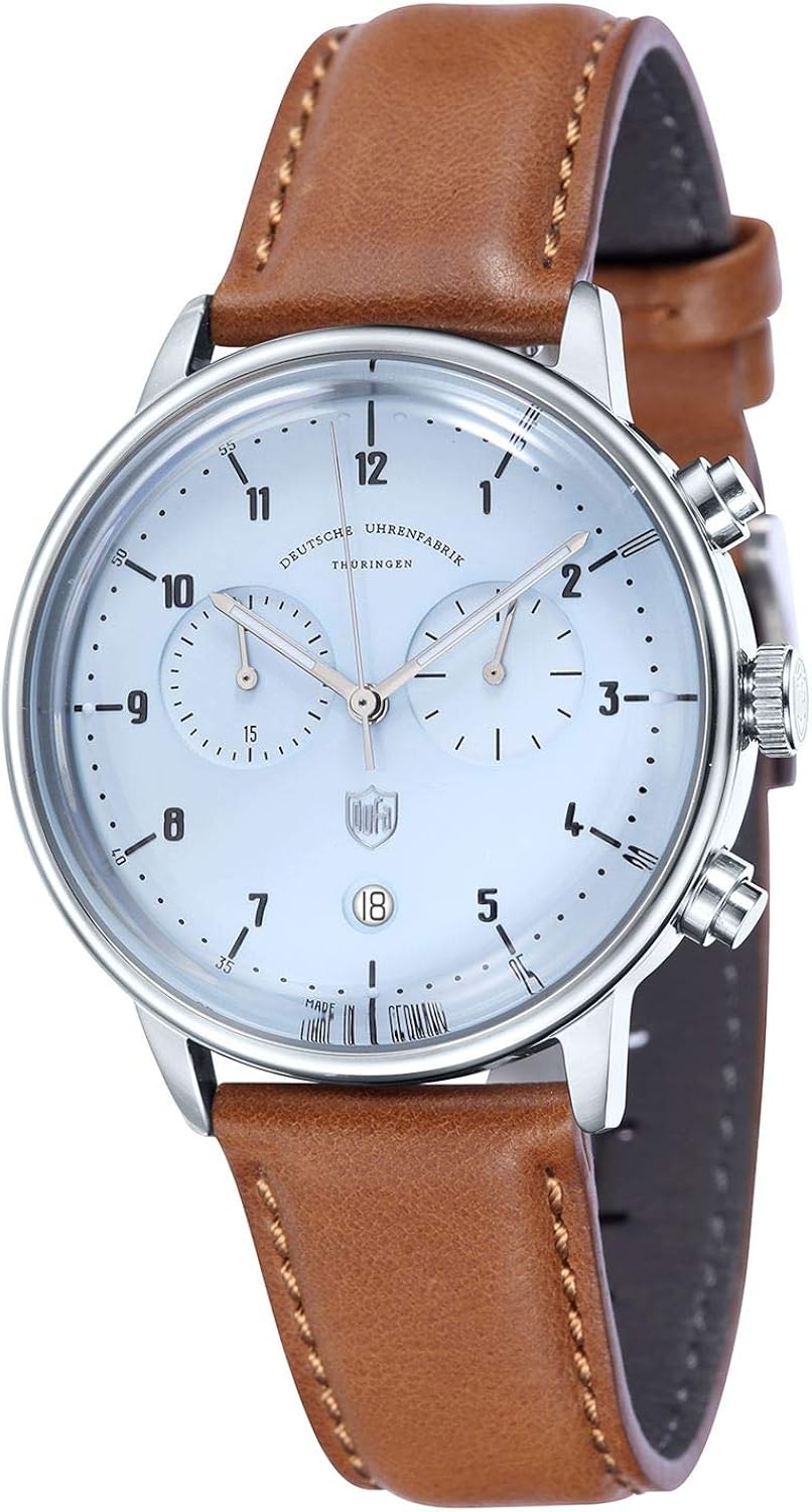 Dufa Hannes Men's Swiss Quartz Chronograph Watch with Ice Blue dial and