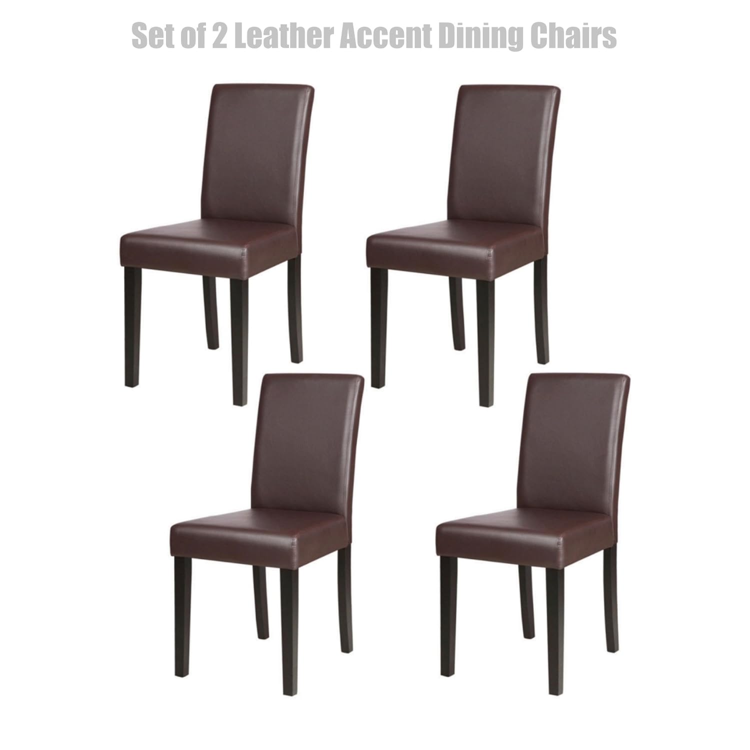 Amazon Com Modern Design Dining Chairs Sturdy Wooden Frame Waterproof Half Pu Leather Seat Home Office Furniture Set Of 4 Brown 1449b Industrial Scientific