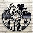 Kovides Cinema Gift Idea for Men and Woman Retro Vinyl Record Clock Vintage Wall Clock Movie Decorations for Party Cinema Film Movie Series Actors Production Wall Clock 12 Inch Film Director Art