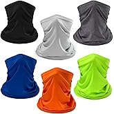 UVSAI 6 Pieces UPF 50+ Neck Gaiter Breathable Quick Dry Face Mask Lightweight UV Protection Balaclava Scarf for Men Women