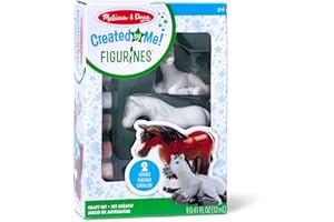 Melissa & Doug Create by Me ! Kit de peinture de figurines de cheval (2 chevaux en résine, 6 peintures, pinceau)