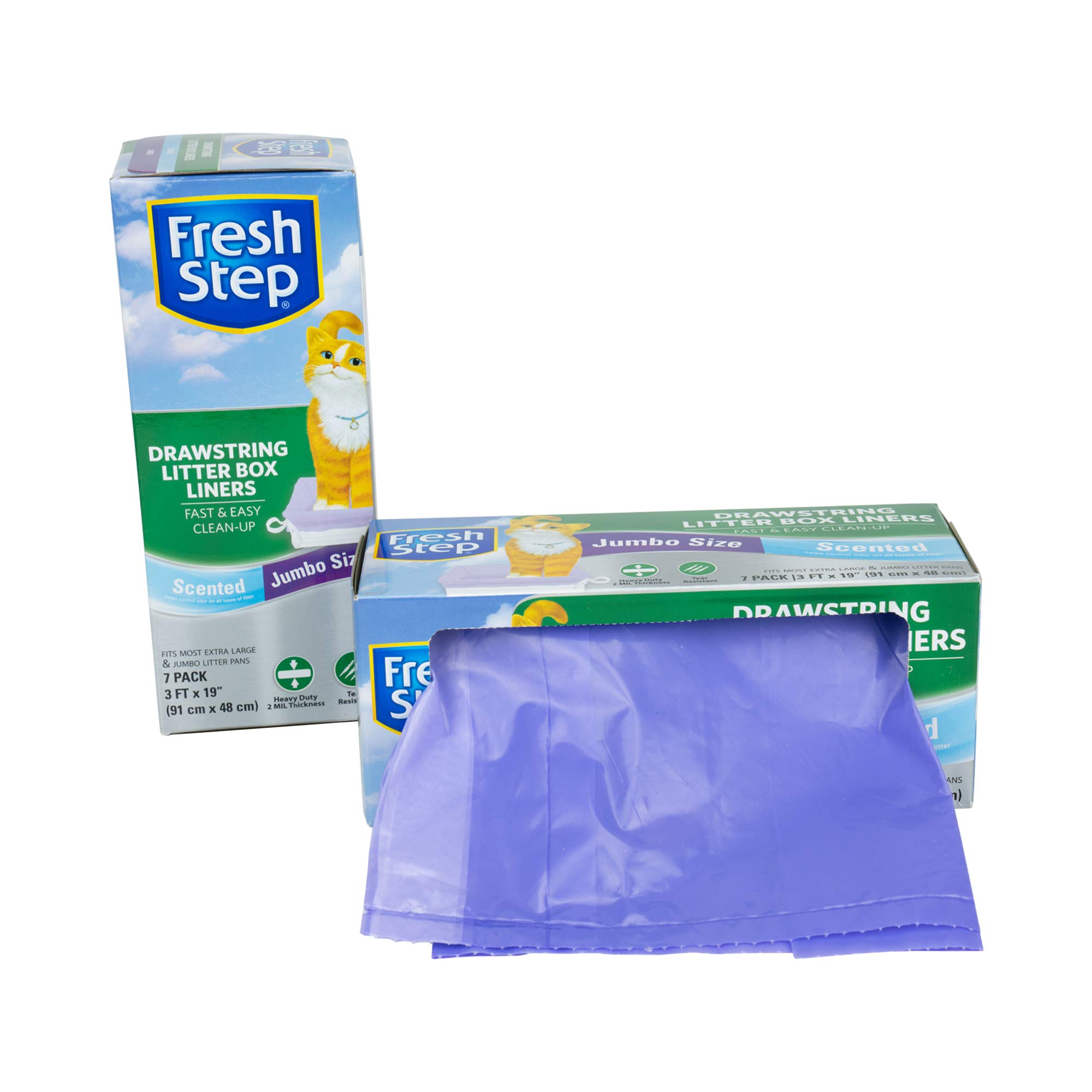 Fresh Step Drawstring Large Litter Box Liners, Heavy Duty Liners for