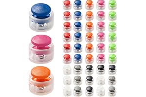 COOWAYZE Plastic Cord Locks for Drawstring, Shoe Lace Tie Locks, Shoelace Clips for Sneakers, 48 PCS Toggle Stoppers, String Tightener Clamp for Paracord and Clothes