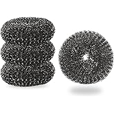 Heavy-Duty Stainless Steel Wool Barbecue Grill Cleaning Scrubber Pads, Replacement Steel Wool Brush Head for Grill Brush, 4 P