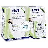Dr. Fischer Eyelid Wipes - Hypoallergenic Preservative-Free Eye Cleansing Wipes for Sensitive Eyelids (Twin Pack).