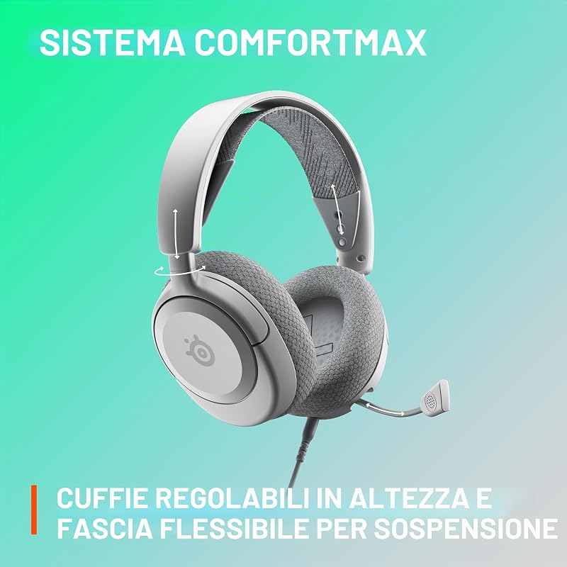 NUOVO Cuffie da gioco multi-sistema Arctis Nova 1 - Driver Hi-Fi - Audio spaziale a 360° - Design confortevole - Durevole - Ultra leggero - Microfono con cancellazione del rumore - PC,