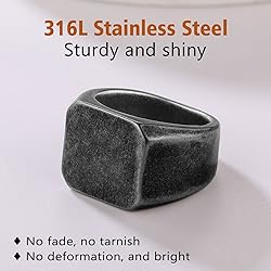 FindChic Customized Square Signet Rings Text
