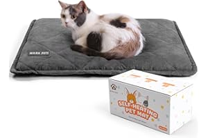 Mora Pets Self Heating Cat Bed Self Warming Cat Pad Ultra Warm Thermal Cat Mat 24 x 18 Inches Removable Cover Outdoor Indoor 