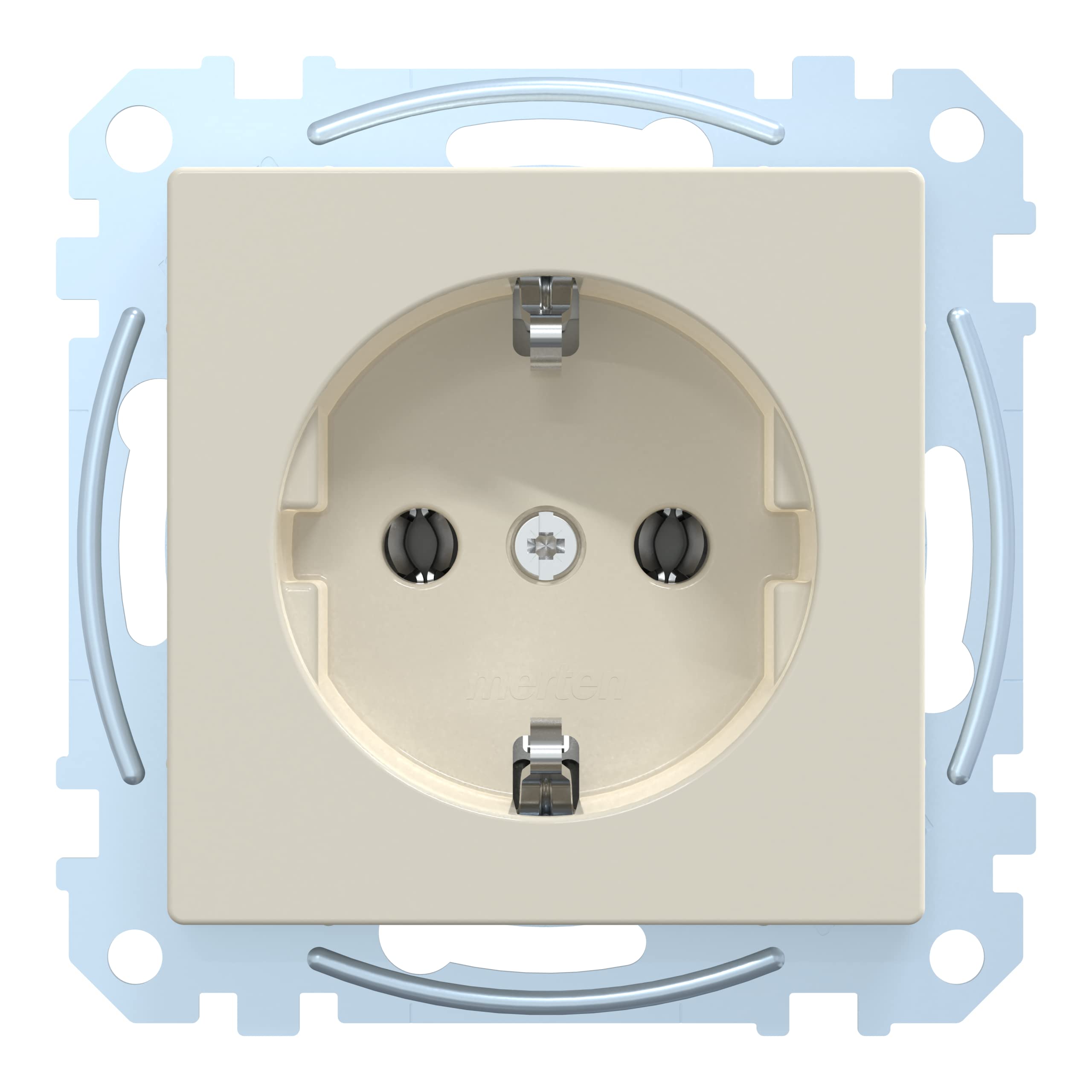 Merten MEG2300 0419 SCHUKO Socket Outlet, Higher Touch Protection, Plug-in Terminals, Polar White, System M