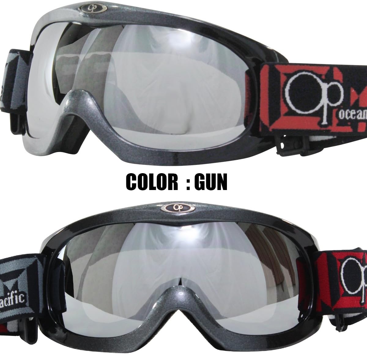 Amazon Op オーシャンパシフィック スノーゴーグル スキー スノーボード 球面レンズ 曇り止めレンズ ダブルレンズ 3色 ガンメタ Op オーシャンパシフィック ゴーグル