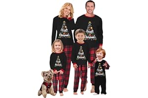 WephuPSho Christmas Family Pajamas Xmas Matching Family Pajama Holiday Pjs Xmas Jammies Sleepwear Set