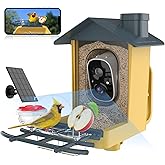 oddkont Bird Feeder with Camera - Smart Bird Cam with AI Identify BirdSpecies, Auto Record BirdVideo, Instant Notifications, 2K Video Live Stream Camera with Solar Panel for Birds Lover