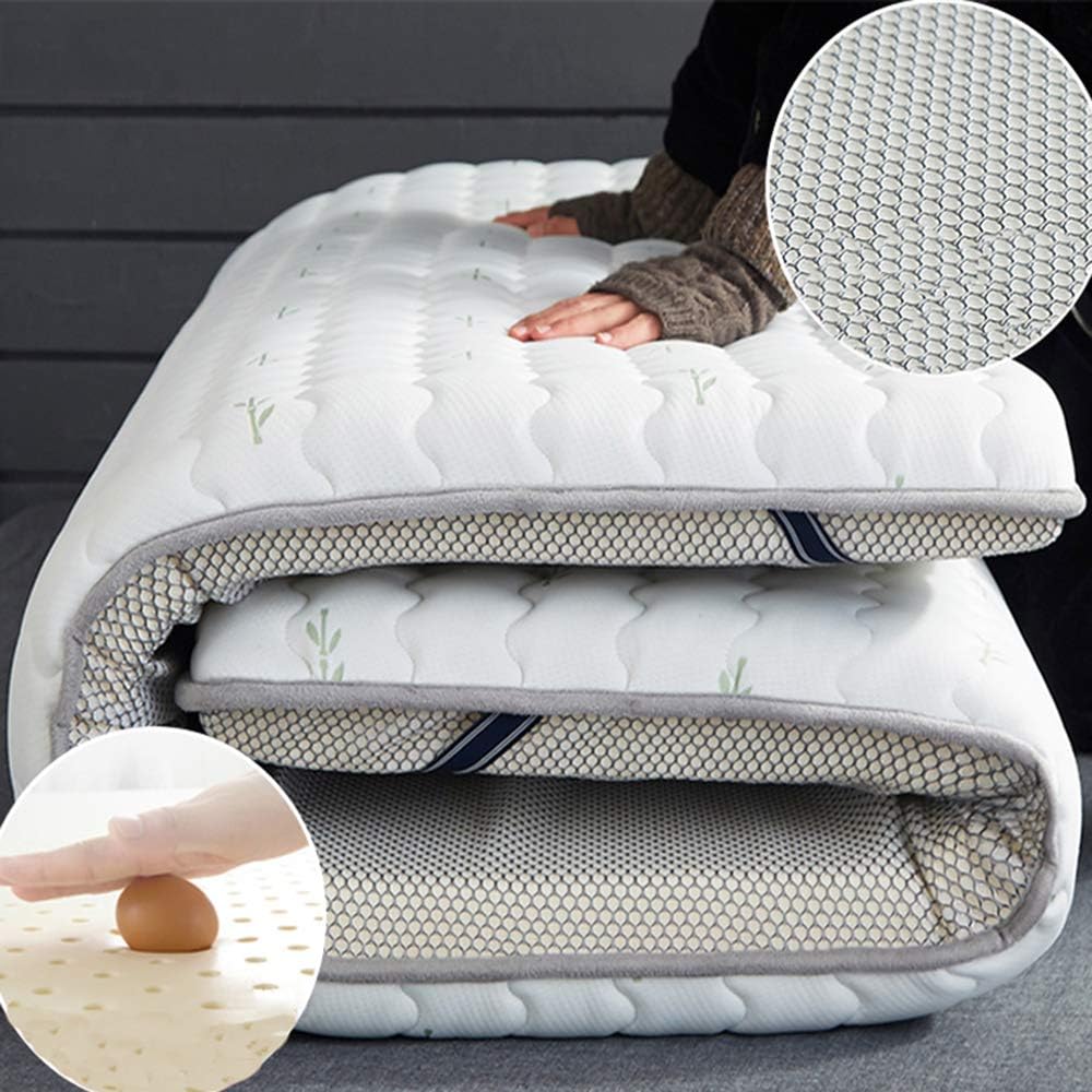 JQXB Tatami floor mat,Foldable student mattress,Latex thickened memory cotton mattress,Student dormitory Pad,White,120×200cm