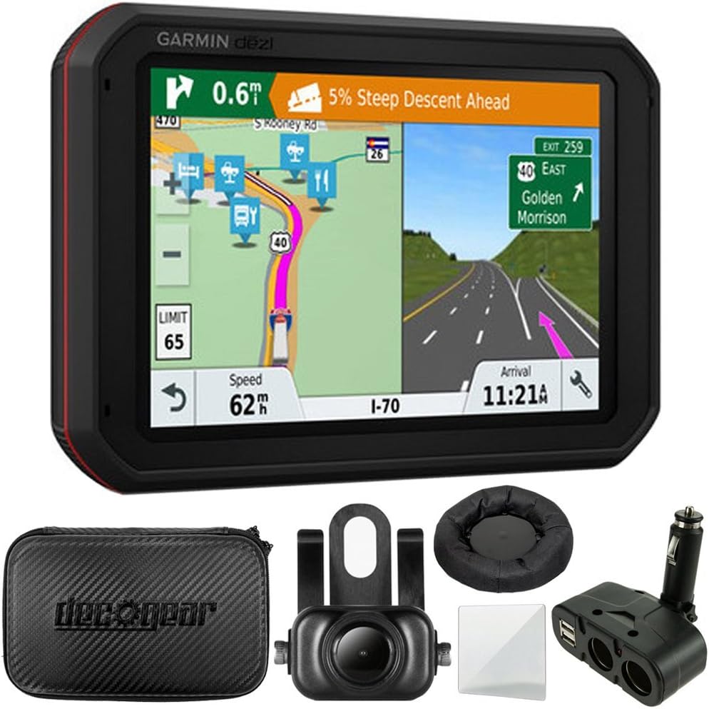 Garmin dezlCam 785 LMT-S GPS Truck Navigator with Built-in Dash Cam (010-01856-00) BC 35 Wireless Backup Camera + Hard EVA Case with Zipper, 7-inch + GPS Navigation Dash-Mount + More (Renewed)