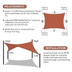 Shade&Beyond 15'x15' Sun Shade Sail Canopy