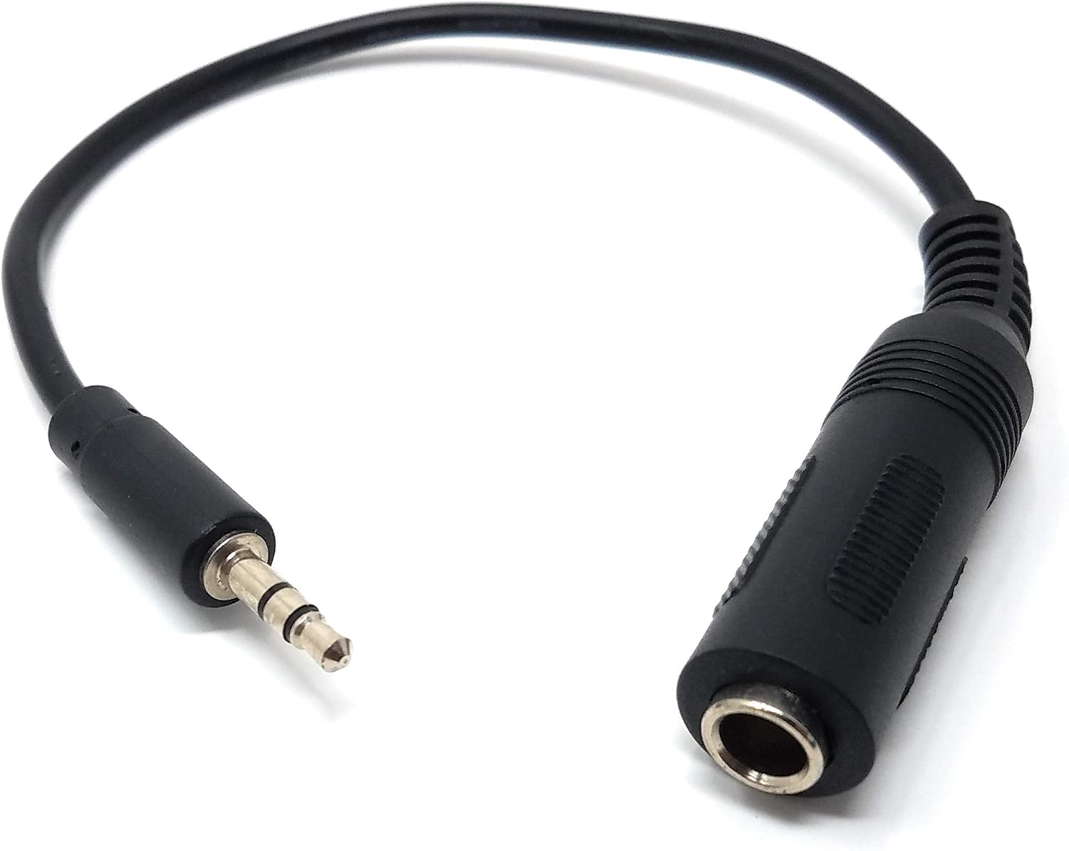 Maincore 20cm 3.5mm Jack to 6.35mm Socket,Cable Adaptor Adapter Extnder, Black