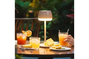 Tootok Table Lamp,Shower Table Lamps,Rechargeable Cordless Desk Light with 2200mAh Battery Operated,Indoor/Outdoor Waterproof Portable Lights,Wireless,for Patio Restaurant Home Dinner Cafe Bathroom