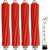 4 Pack Replacement Main Brush for Roborock S7, Qrevo S/MaxV/Pro/Plus,QV35A | 35S/S7+/MaxV Ultra/Max Ultra, Q7, Q7 Max+, All-Rubber Tangle-Free Roller Brush Accessory