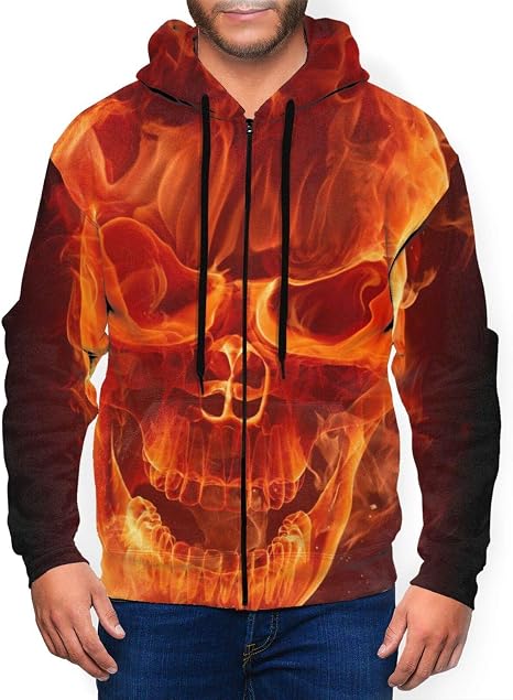 flaming skull hoodie