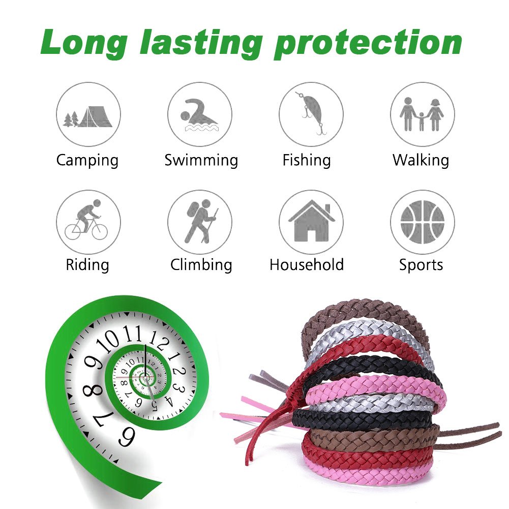 Mosquito Repellent Bracelet Wristbands for Kids and Adults Indoor and Outdoor Use 100% Natural Waterproof Mosquito Wrist Bands (10 of A Pack)