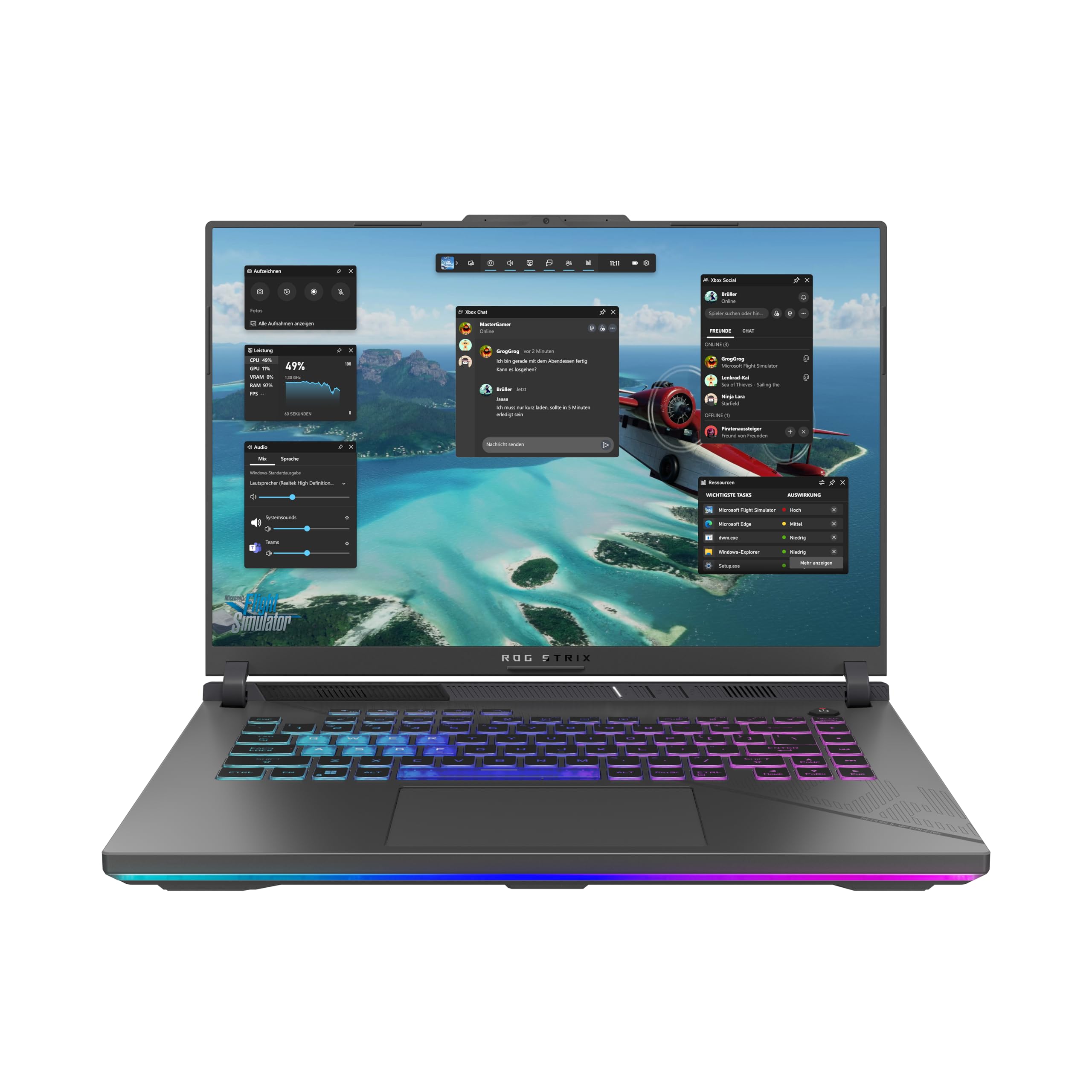 ASUS ROG Strix G16 G614JI Laptop | 16" WUXGA 165Hz/7ms 16:10 IPS Display | Intel Core i9-13980HX | 16GB RAM | 1TB SSD | NVIDIA RTX 4070 | Win11 Home | QWERTZ | Eclipse Gray | 3Monate GamePass
