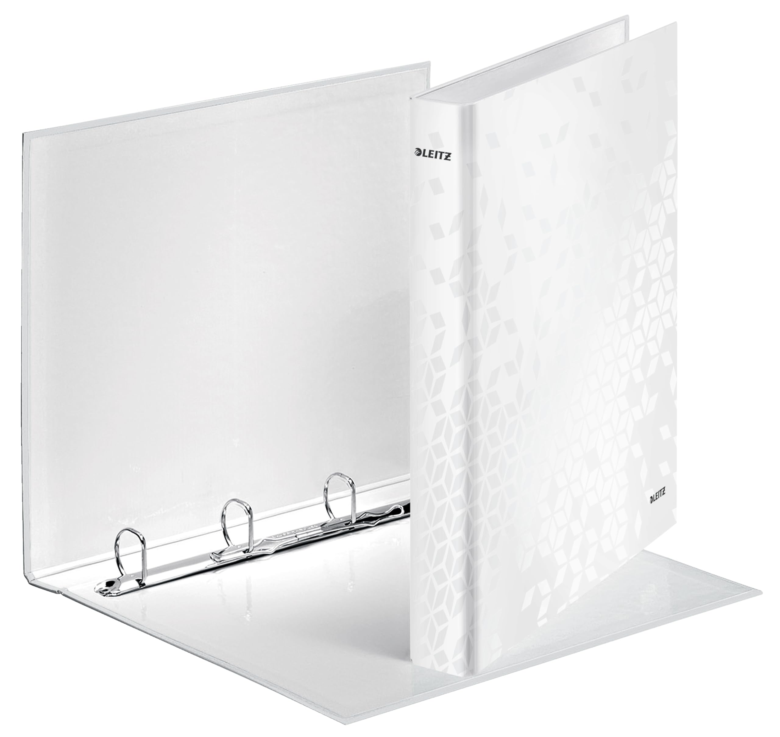 Leitz 4 Ring Binder, Holds up to 190 Sheets, Wow Range, 25 mm Spine, 42420001 - A4, White